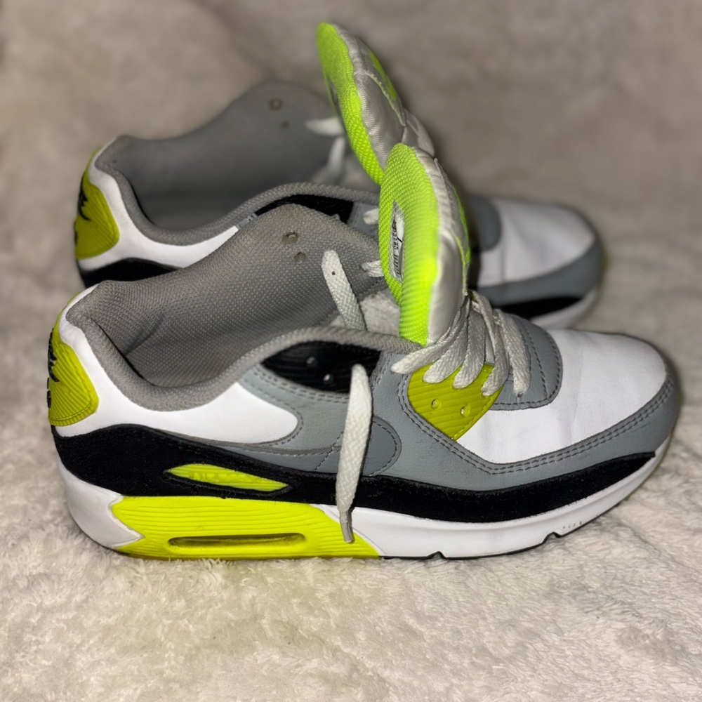 Nike Kids' Sneakers - White, Gray, and Neon Yellow